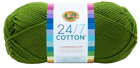 Lion Brand Yarn Company, 100 Percent Cotton, Grass,15.24x6.35x6.35 cm