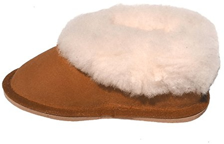 HDH chaussons enfants filles camel fourrés peau de mouton - tannage naturel - 30