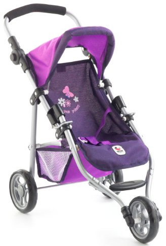 Bayer Chic 2000 - Puppenbuggy Lola, Jogging-Buggy, Puppenjogger, Puppenwagen, Pflaume, lila, 70 x 33 x 62 cm