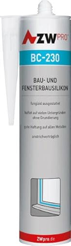 ZWpro BC-230 Bau- und Fenstersilikon, universell anwendbar, Farbe: aluminium, Inhalt: 310 ml