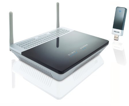 Kit modem routeur ADSL wifi + clé USB N-Draft [Philips]