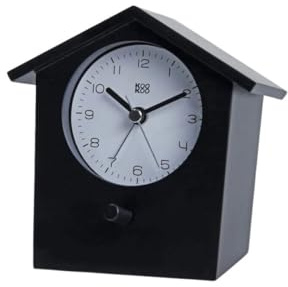 KOOKOO EarlyBird Schwarz, Wecker mit Vogelmelodie (Originalaufnahme) oder Dreiklangton