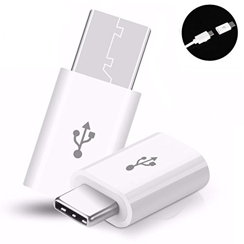 REY Adapter Micro USB weiblich auf USB C 3.1 männlich, stecker, weiß