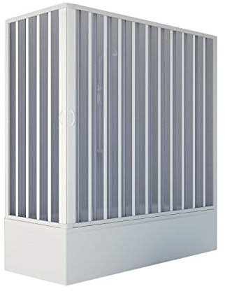 Forte BR200001 Freie Eck-Badewanne, reduzierbar, Weiß, 70 x 150-170 cm, Höhe 150 cm