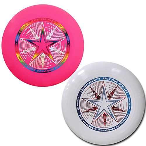 Discraft Ultra Star Sportscheibe, 175 g, 2 Stück (weiß und pink)