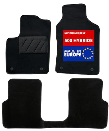 DBS 1763621 Alfombrillas de coche - A medida - Alfombrillas para coche - 3 uds. - Antideslizante - Moqueta en negro 900 g/m² - Aspecto terciopelo - Modelo Star