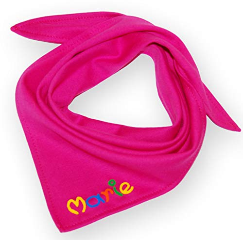 MEIN NAME Halstuch, Spucktuch, Dreieckstuch, Sabberlätzchen, Babyhalstuch personalisiert, Farbe:pink