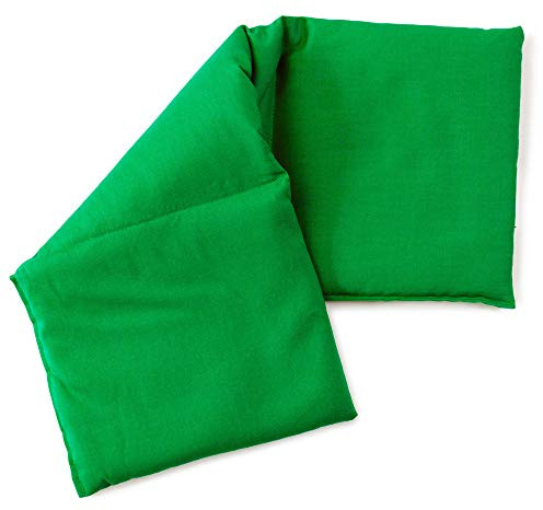Cojín térmico compartimentado en 3 con pepitas de uva 20x50cm - Verde claro - Saco térmico para microondas - Calor y frío - Almohada térmica con semillas