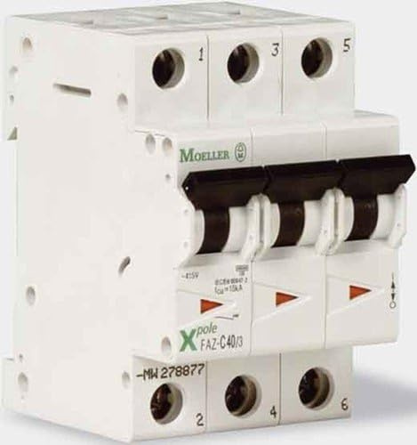 Eaton MCB Leitungsschutzschalter Typ C, 3-polig 10A 400V, Abschaltvermögen 10 kA xEffect DIN-Schienen-Montage