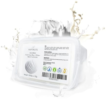 SAVOLUX Premium glycerintvål, rå tvålbas, för tvålproduktion/glycerintvål, bas för tillverkning av tvål/råtvål för tvålgjutning, transparent, glycerintvål, råtvål, 2 kg