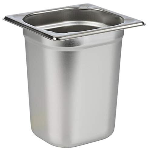 APS 81608 Récipient GN 1/6, acier inoxydable Récipient Gastronorm, dimensions 175 x 160 mm/hauteur 200 mm/volume 3,0 litres