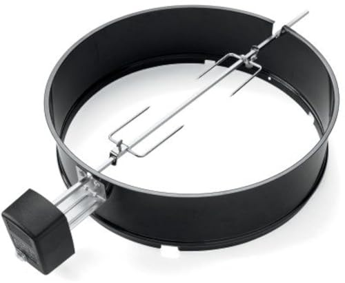 Weber Rotisserie for 57 cm Charcoal Barbecues/Motorised Rotisserie for Even Grilling of Roasts and Poultry – Black/silver (7495)