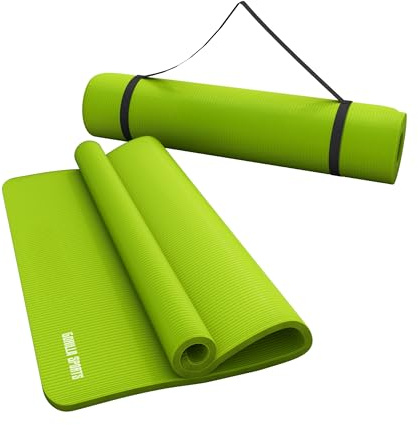 GORILLA SPORTS® Yogamatte 190 x 60/100 x 1,5 cm mit Tragegurt, rutschfest | Rutschfeste, phthalatfreie und wasserabweisende Fitnessmatte, leicht aufrollbar für Yoga, Pilates, Gymnastik und Training