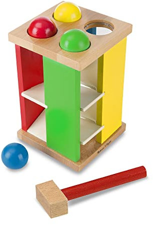 Melissa & Doug 13559 Pound And Roll Tower, Wooden Hammer Toy, Gift For Boy Or Girl, Multicolour