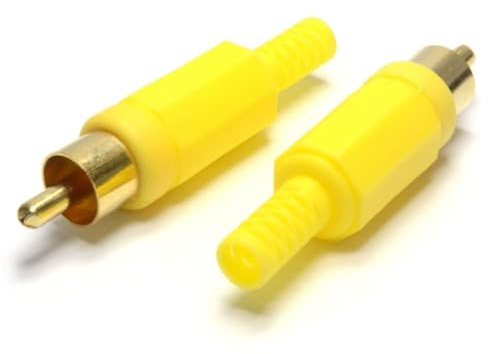 kenable Cinch Vergoldeten Stecker Ende Gelb Vergoldeten Anlöten Verbindung Männlich [10 Stück]