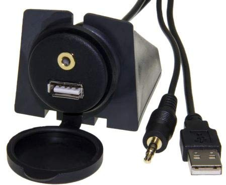 Auto USB Einbau Buchse 3,5mm Klinke Stecker KFZ Verlängerung AUX In Adapter