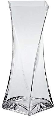 Glasvase Twister Famous 40cm gedrehte Blumenvase Deko Gefäß Klarglas Geschenk
