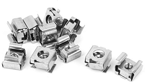 sourcing map 10pcs Écrous à cage flottants M4 x 0,7 mm Pas 304 en acier inoxydable pour armoire de serveur