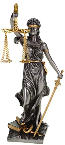 Veronese by Joh. Vogler GmbH Figur der Justitia römische Göttin der Gerechtigkeit 21 cm Gold/silberfarben Skulptur Anwalt Recht Gesetz
