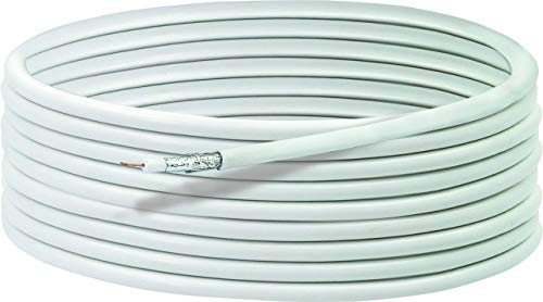 Schwaiger - Cavo coassiale SAT non assemblato, 7 mm, 90 dB, 50 m, colore: Bianco