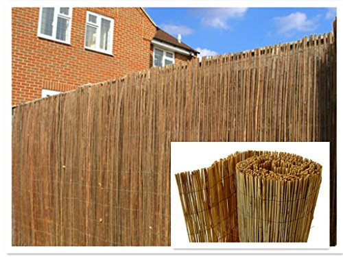 Abaseen Natural Peeled Reed Screening Roll Garden Screen Fence Fencing Panel 4m (1.5m x 4m)