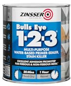 Zinsser Bulls Eye 1-2-3 Primer-Sealer & Stain Killer 500ml Ready Mixed Colour - Grey