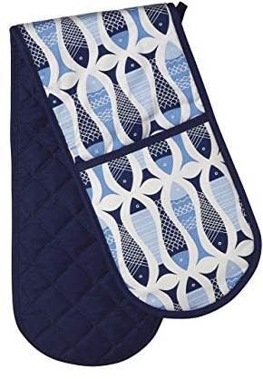 Premier Housewares Pisces Kitchen Double Oven Glove - Blue