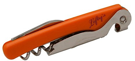Left-Handed Folding Waiter 4-in-1 Corkscrew, Orange Handle