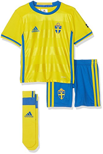 adidas Kinder Fußball/Heim-ausrüstung Schweden Mini, yellow/broyal, 92, AA0444