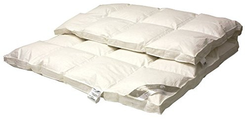 Betten Hofmann Traum Daunen-Kassettenbett 6x6 Karo 200x200 cm, 1440 g canadische Landdaunen, Daunendecke, warme Ganzjahresdecke mit Außensteg, Naturprodukt