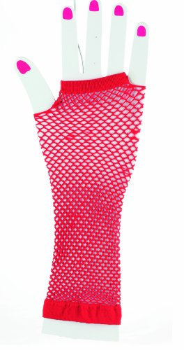 Lange Netzhandschuhe fingerlos, rot