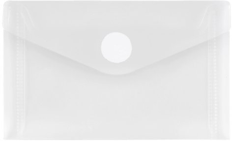 Visitenkartentasche NAMECARD, farblos transparent, Klettverschluss weiß