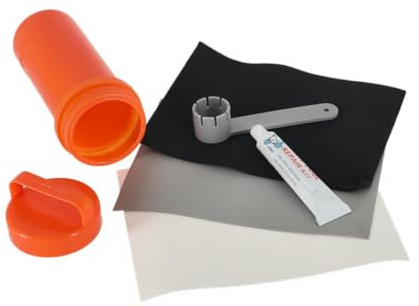 wellenshop Schlauchbootventil Adapter mit Flicken Kleber Reparaturset
