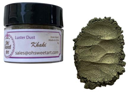 KHAKI GREEN LUSTER DUST (4 grams container) By Oh! Sweet Art Corp