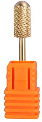 WINOMO Carbide Nail Drill Bit for Acrylic Nails: Smooth Top Safety Barrel 3/32 Inch E File Bit for Soft Gel Cuticle Surface Shaping Manicure Gold