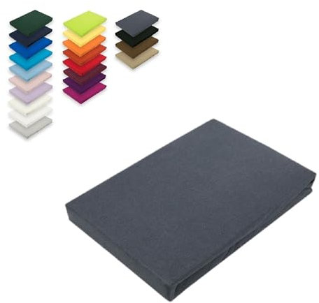 EXKLUSIV HEIMTEXTIL Topper Jersey Spannbettlaken 180 x 200 cm Anthrazit