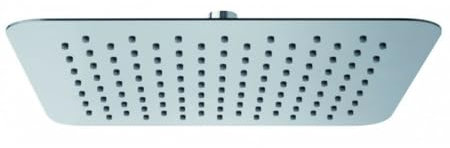 Schläfer 134700 | Soffione Doccia Quadro 20x20 cm a Pioggia, Anticalcare ad Alta Pressione Ultra Sottile in Acciaio Inox, Soffione per Cabina Doccia, Snodo Regolabile Universale G 1/2, Cromo, Argento