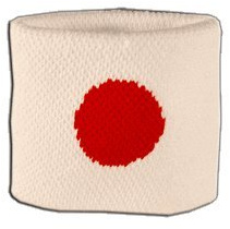 Flaggenfritze Schweißband Japan, 1 Stück, 7 x 8 cm, für Erwachsene und Jugendliche, Sport/Fitness/Yoga, modisches Fan-Accessoire