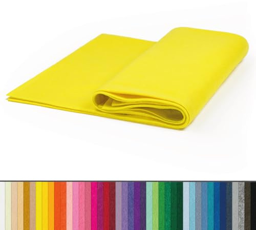 The Felt Store Bastelfilz Meterware (Breite 1,80 m) 1,6 mm dick – neongelb, 100% weicher Acryl-Filz, farbintensiver und langlebiger als Polyester, ideal zum Nähen & Basteln mit Kindern
