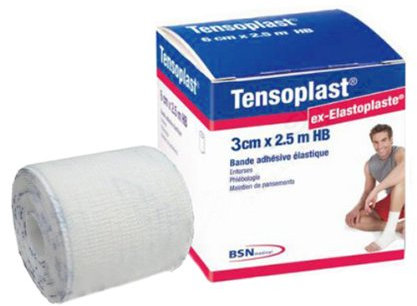 Visiodirect Bande adhésive élastique tensoplast hypoallergénique Largeur 6 m, Support Tissu 100% Coton