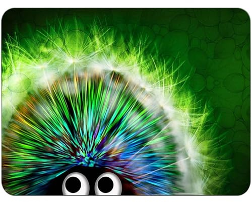 Silent Monsters Mauspad 240 x 200 mm Stoff Mousepad Grüner Igel, rutschfest & leise, für Gaming Büro Office Homeoffice - 24 x 20 cm Mouse Pad Mat - Mausunterlage klein für alle Maus Arten