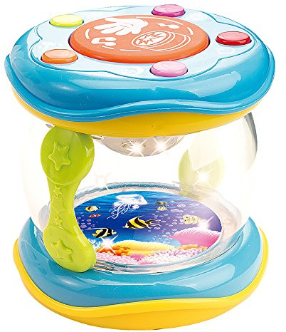 WEofferwhatYOUwant Tambour Bébé – Jouet Musical Interactif – Instrument d’Éveil avec Berceuses, Lumières LED & Sons de Percussion – Jouet Portable & Éducatif pour Enfants 6 Mois+