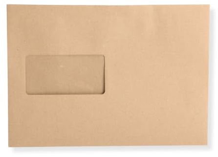 500 Stück Versandtaschen Briefumschlag C5 A5 braun selbstklebend mit Fenster 229x162 mm SK