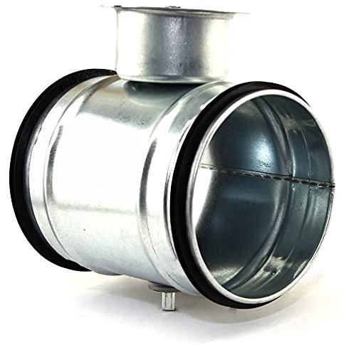 Tuyau de ventilation à clapet papillon, débit d'air réglable avec joint en caoutchouc, joint double lèvre, tuyau spiralé, débit d'air réglable Ø 160 mm.