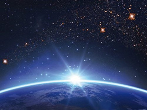 1art1 Der Weltraum Sternenhimmel Über Dem Erdhorizont, 2-Teilig Fototapete Poster-Tapete 240x180 cm