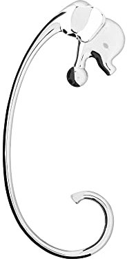 Alessi Jumbo FGO05 - Design Börsenhaken in Elefantenform, Edelstahl, Poliert, Silber, 14 x 13 x 28 cm