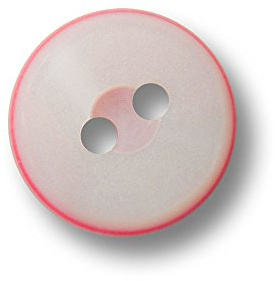 15er Set süße kleine perlmuttweiß rosa-pinke Zweiloch Kunststoff Knöpfe in Sandwich-Optik/perlmuttartig weiß, rosa-pink/Kunststoffknöpfe/Ø ca. 18mm