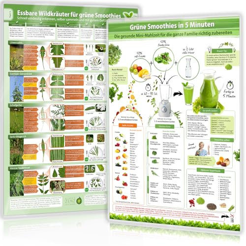 [2er Set] Essbare Wildkräuter für Grüne Smoothies Teil 1 und Grüne Smoothies in 5 Minuten (2024) – Sammle und genieße essbare Wildkräuter direkt aus ... selber sammeln und mit gutem Gefühl genießen)