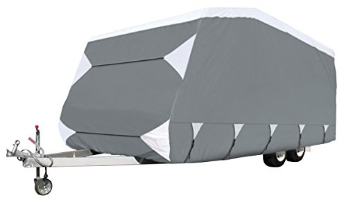 Classic Accessories Over Drive PolyPRO Deluxe skydd för husvagn, grå/snövit (lämplig för 548–609 cm/18 tum – 20 tum långa släpvagnar), 80–304-163101-RT, 548–609 cm L