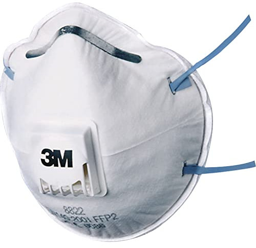 3M 8822 - Respiratore monouso, FFP2 NR D, con valvola, Pacco da 10 Pezzi